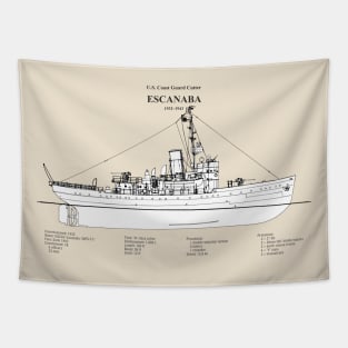 Escanaba wpc-77 United States Coast Guard Cutter - SBDpng Tapestry