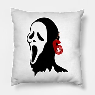 scream VI  (Scream 6)  scary horror movie graphic design by ironpalette Pillow