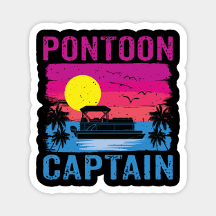 Vintage Style Pontoon Captain Shirt Funny Pontoon Boat Lover Magnet