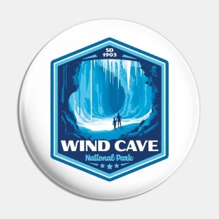 Wind Cave National Park Vintage WPA Style Outdoor Badge Pin