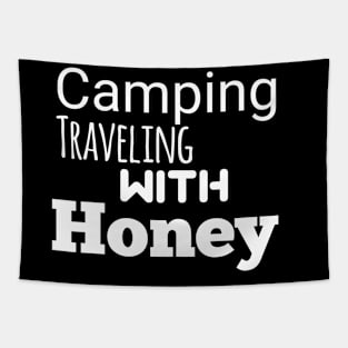 Camping traveling with honey Tapestry