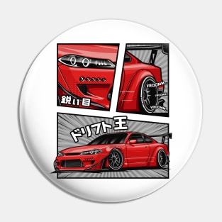 Silvia S15 Manga Series (Red) Pin