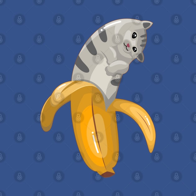 Cute Banana Gray Tabby Cat by Acho Underpeak