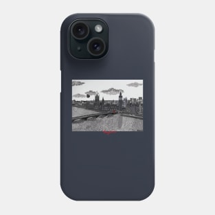 Westminster on the Thames, London  Black and white Phone Case