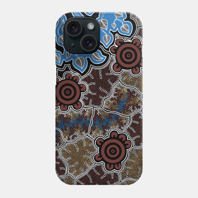 Aboriginal Art - Water Lily Dreaming Phone Case by hogartharts