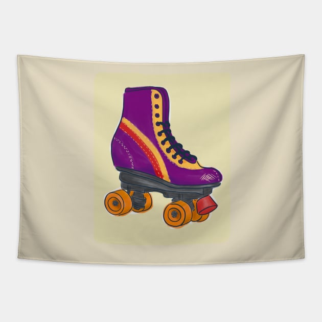 Retro roller skate Tapestry by Indigoego