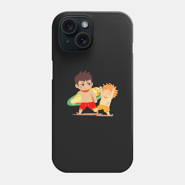 Surfer boys Phone Case by AlexAdelaida