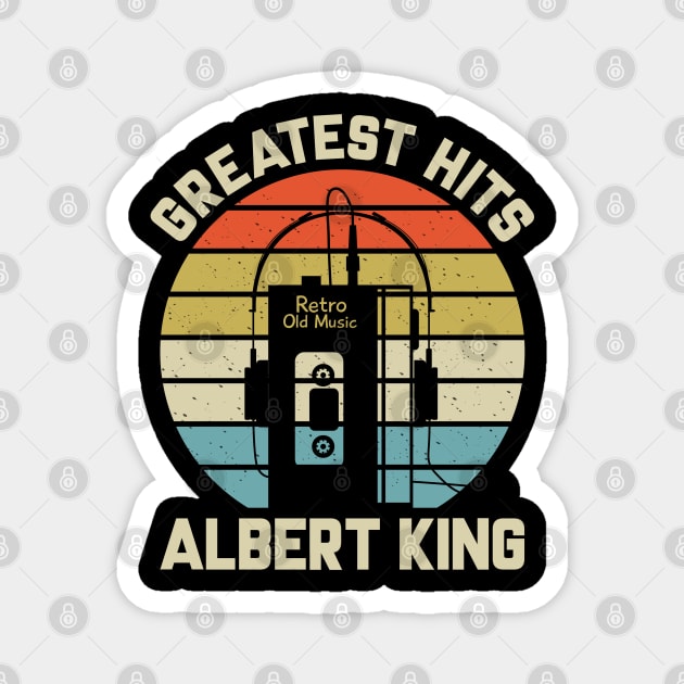 Greatest Hits Albert Retro Walkman King Vintage Art Magnet by Dinosaur Mask Store