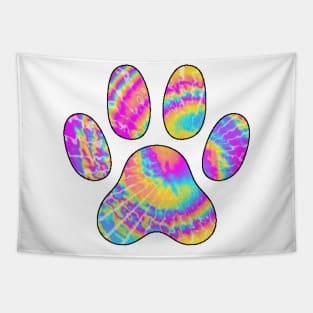 Neon Paw Print Tapestry