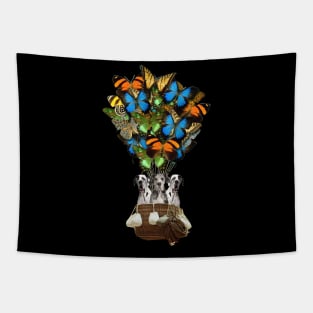 Great Danes Dog Butterfly Hot Air Balloon Tapestry