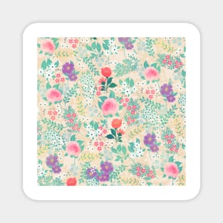 Pink Roses Floral Design Magnet