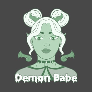 Demon Babe: Pastel Green Demon Girl T-Shirt