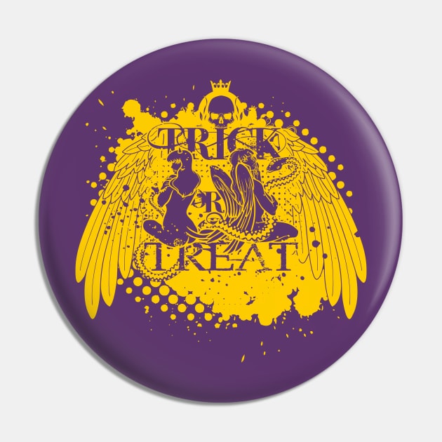 Trick or Treat? - Yellow Pin by Cooliophonic