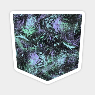 Pocket- abstract dripping black purple Magnet