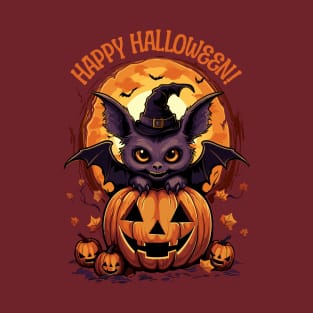 Cute Bat Happy Halloween T-Shirt