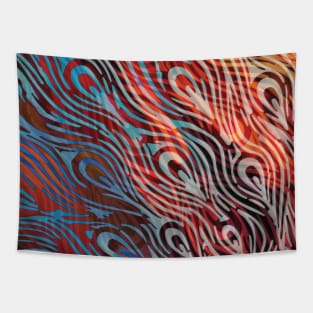 Rainbow Peacock Feather Pattern Tapestry