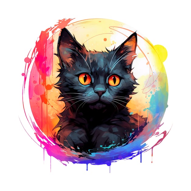 Cat paint splatter by NemfisArt