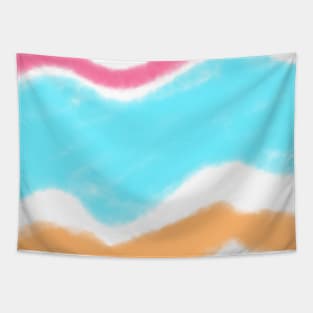 Blue green pink watercolor art Tapestry