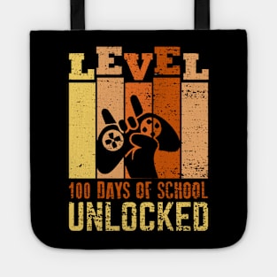 Level 100 days of school unlocked Tote