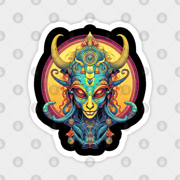 psycadelik tribal guru medium Magnet by Nekron