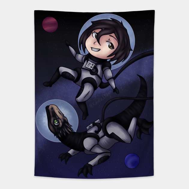 Space Dinosaur Tapestry by SakuraDragon