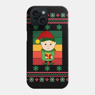 Elf Faux Ugly Christmas Sweater Funny Holiday Design Phone Case