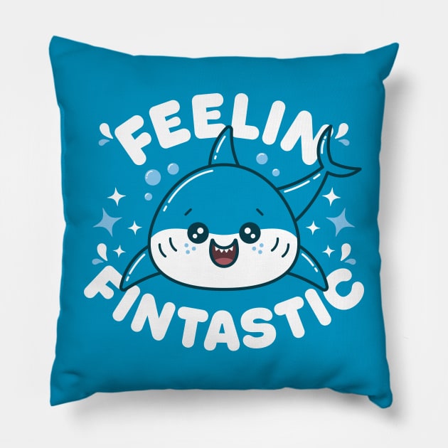 Feelin' Fintastic Kawaii Shark Pillow by Meggie Nic