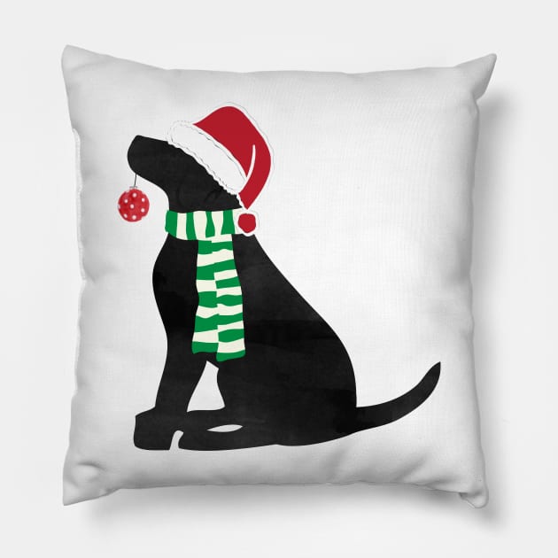 Christmas Black Lab Holiday Dog Pillow by emrdesigns