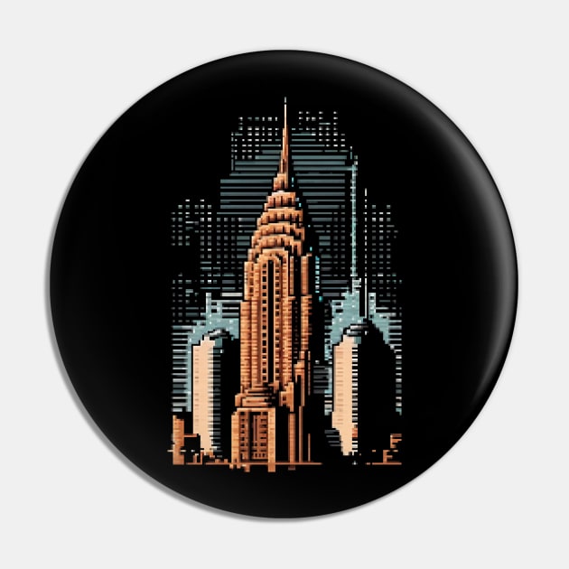 Chrysler Building Pixel Art Pin by Pixel-Eye