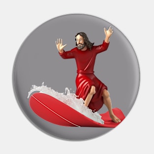 Jesus surfing Pin