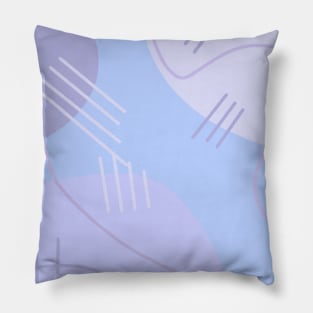 Light Blue and Purple Abstract Art Shapes and Lines Pillow