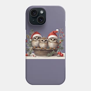 Cute Christmas Owls Trio: A Whimsical Branch of Festive Delight!" Phone Case