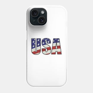 USA Embroidered Font Phone Case