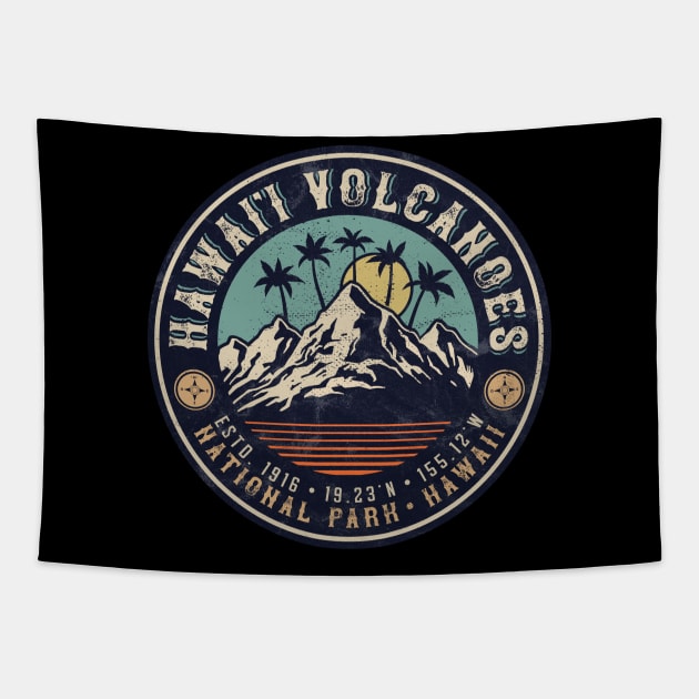 Hawaii Volcanoes National Park Islands Vintage Tapestry by MarkusShirts