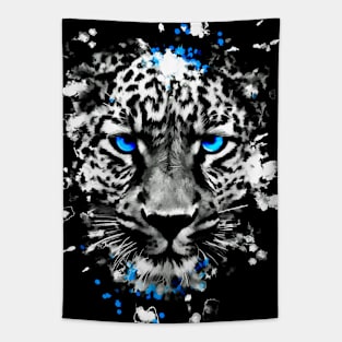 Leopard with blue eyes Tapestry