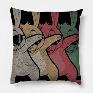 Dabbing Bunny Shirt Vintage Pillow