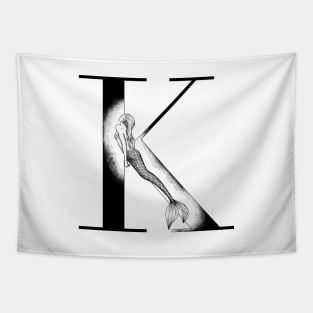 Mermaid Monogram K Tapestry