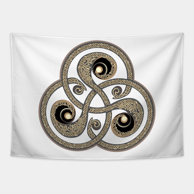 Beautiful ancient triskelion Tapestry by Artist Natalja Cernecka