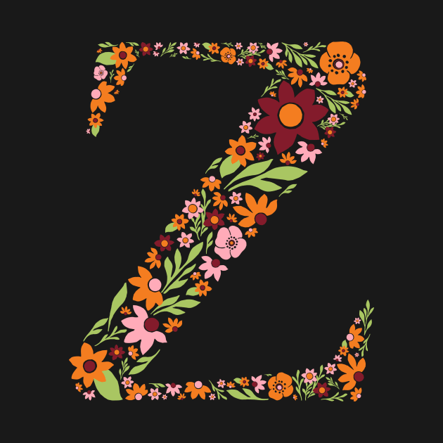 Retro Floral Letter Z by zeljkica