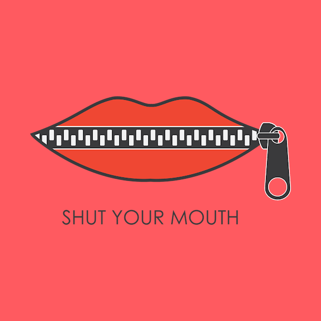 Shut your mouth concept.Red Lips zipped by naum