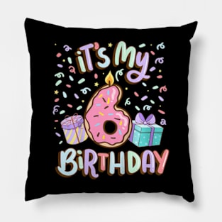 Kids It'S My 6Th Birthday Cake Donut 6 Year Old Confetti Pillow