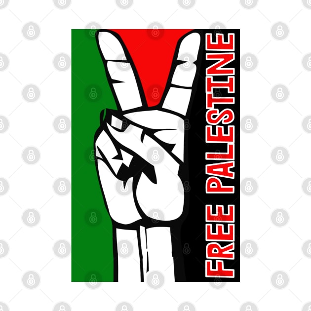 Free Palestine Peace Sign by Tainted