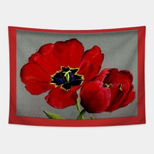 Red Tulips Tapestry