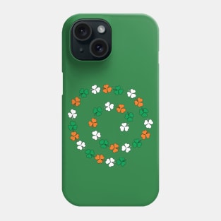 Green White Orange St Patricks Day Shamrock Spiral Phone Case