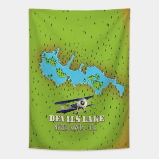 Devi's Lake North Dakota USA map Tapestry