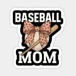 Leopard Coquette Bow Baseball Mom Mother’s Day Gift Magnet