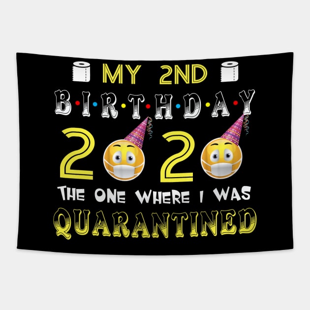 my 2nd Birthday 2020 The One Where I Was Quarantined Funny Toilet Paper Tapestry by Jane Sky