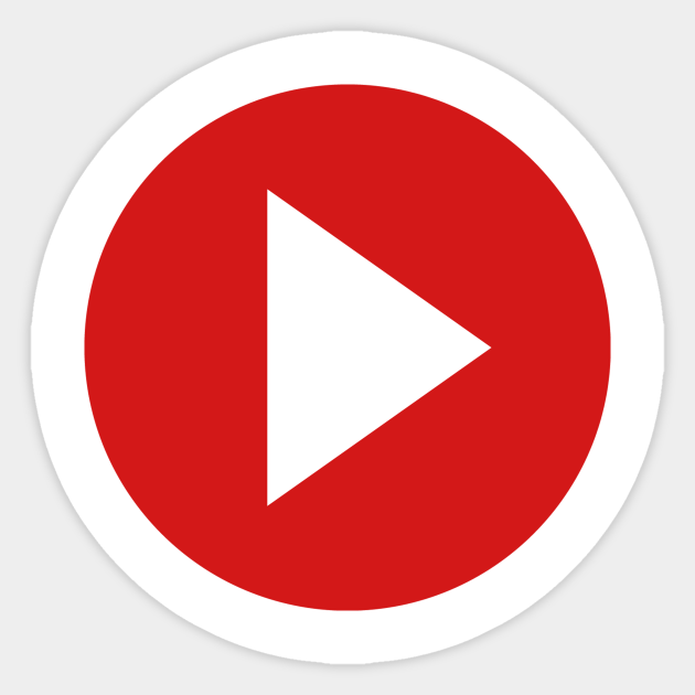 Red Video Play Button Symbol - Play Button - Autocollant | TeePublic FR
