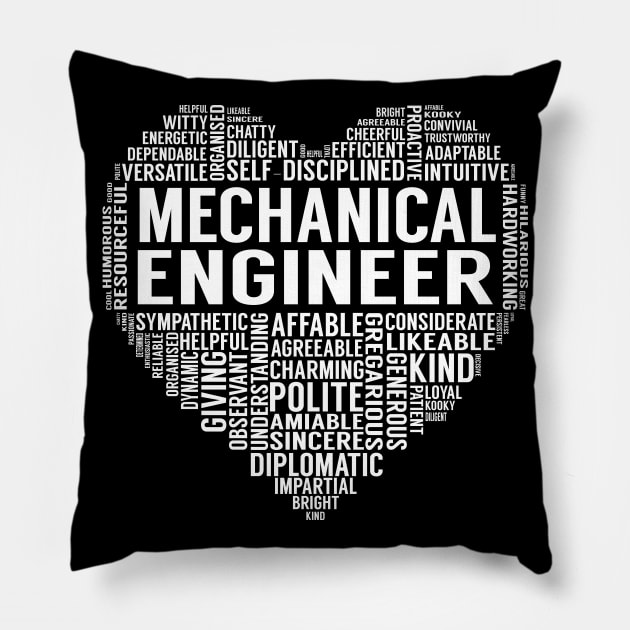 Mechanical Engineer Heart Pillow by LotusTee