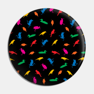 Colorful Bird Pattern for Bird Nerds Pin